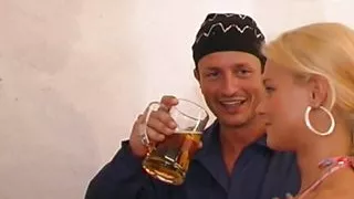 Hot double penetration with a perverted blonde who loves sex