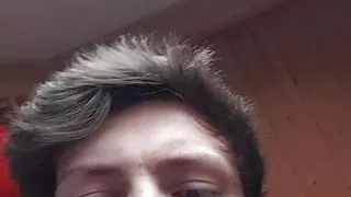 Mister Lucifer masturbates his semi-rigid cock to Cumshot and shows Speedballs