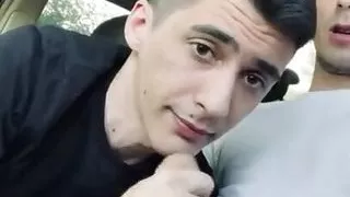 Daniel suck's Jack cock in car outdoor