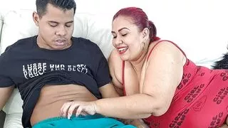 The neighbor gives me a good blowjob