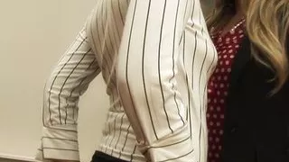 Blonde Lesbians Use A Strap-On At The Office