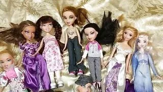 Bratz barbie Disney dolls get cum shot all over them