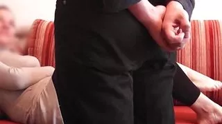 My stepsister told me to show her my cock while she was teasing me with her feet - dick flash