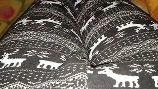Mastrubation on white black leggings