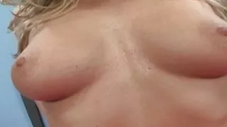 Britney Brooks is a very horny blonde, with a belly piercing, who will let you watch a close up of her rubbing her clit