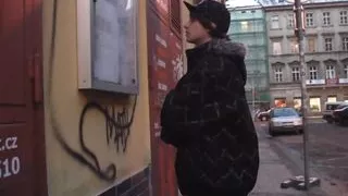 Big belly chubby fatty picks up him for sex play