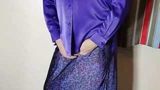 masked television  crossdresser in full sexy satin