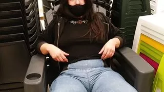 Public Flashing Showing Natural Tits In Shopping Mall