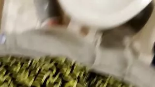 Piss at the airport toilet and shaking cock after peeing #13