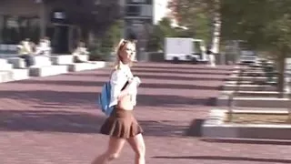 Old threesome with young bitches in classroom