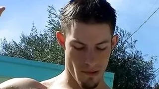 Naughty jocks Mike Roberts and Casey Wood orgy fuck in pool