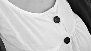 tiptoeSLUT is on the way to school. She's not wearing any lingerie and swings her tits in thought of her master.