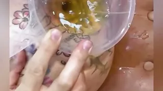 Korean Mistress butt tattoo, asshole tattoo, Golden pee