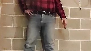 Workman taking a jerkoff break