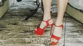 Foot Fetish Caged and Plugged Sissy Crossdresser