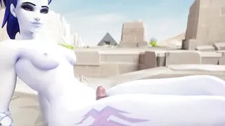 Sexy Widowmaker bodyrubbin huge fat dick