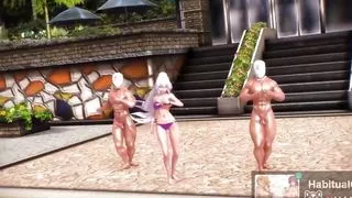 MMD r18 Haku Koshitantan Sex Dance with sub 3d hentai