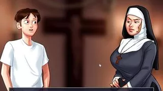 Summertime saga - Johannes played with Eve's pussy and she gave him a handjob