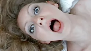 Young slutty redhead gets her pussy fucked hard by older guy