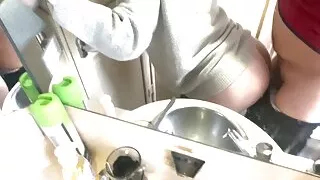 Public Sex! Blonde Teen Sucks Dick With Cum In Mouth On Train