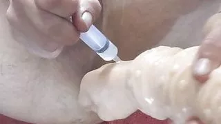 Belly bulge long toy and anal prolapse