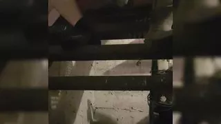 Naked Janitor cum on work boots