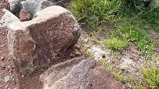 middle of my  hike wanted badly pee in front of ocean view