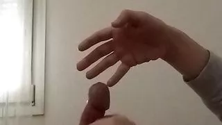 Fingering his cock with thoughts of deep blowjob from my cousin  #13