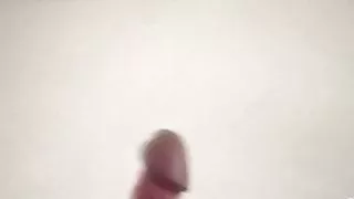 Guy jerking off uncircumcised cock on the table  #13