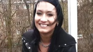 Hot brunette exhibitionist eager lover of perversion sucks a