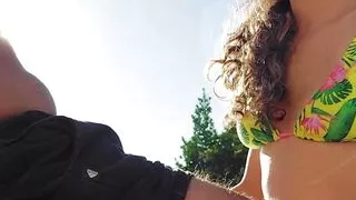 My NEIGHBOR gives me a BLOWJOB and I cum on her TITS