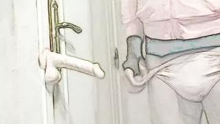 sissy dildo on wall tease