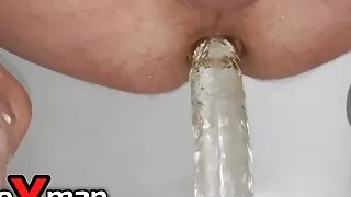 Young boy's first anal with a big dildo - SoloXman