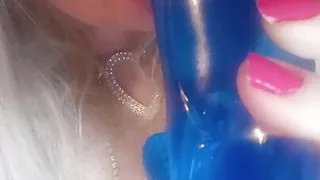 Trying to make my plastic cock cum