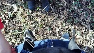 Desi Indian mature hot milf stepmom 50 years old fucked stepson hard in the forest - hindi audio