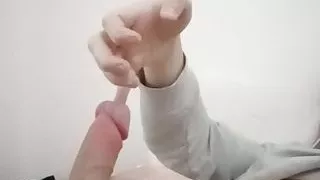 My stepsister said she won't let me lick her ass until I can masturbate my cock well  #14