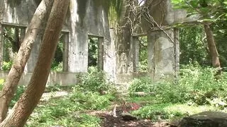 Skinny Girl Lies On The Dirt As She Gets Fucked By A Big