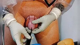Medical latex gloves masturbation sounding chastity