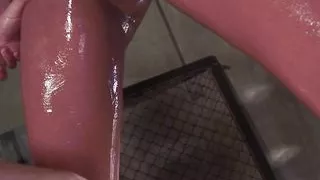 Hot Babe Gags On A Huge Cock Then Gets Shaved Pussy Fucked