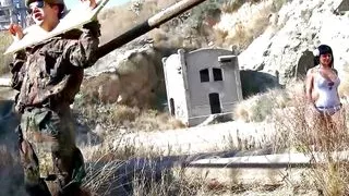 Two amazing looking German chicks pleasing a hard cock outdoors