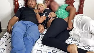 Watching Movie with My Boyfriend and his Best Friend Who Lays Next to Me and Starts Touching My Ass Next to My Stupid Bo