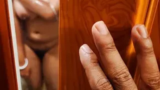 Big Boobs Hot Figure Wife caught in bathroom Showering