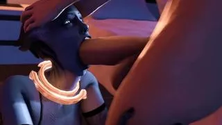 Shepard and Liara Collar Facefucking Version 2