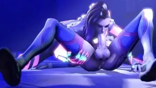 D.Va Getting Her Big Futa Dick Sucked
