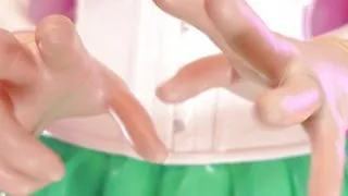 Latex sounding ASMR video: 3 layers of medical gloves... sexy pin up MILF Arya Grander