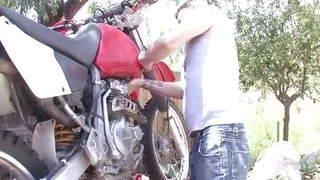 Bitch Moans As She Gets Huge Cock Thrust Her Holes