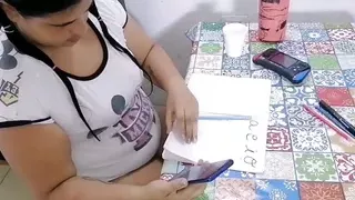 College girl breaks her pussy thinking about her stepdad's big cock