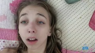 Skinny and sweet babe Breezy Bri gets pussy licked until she cums POV GFE