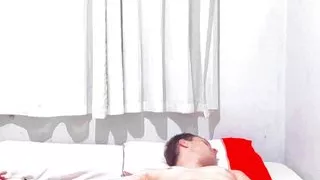 He was caught masturbating and cumming in bed