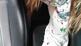 My wife gets the urge with 3 actions masturbation fingering riding in the car